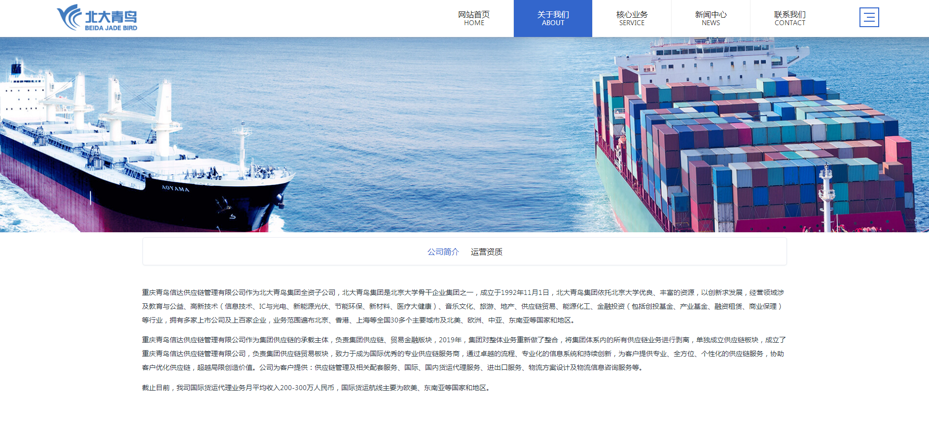 跨境物流行業(yè)網(wǎng)站建設案例